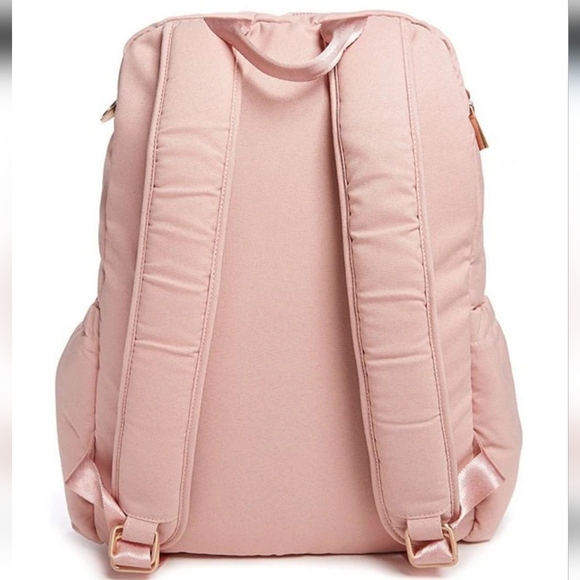 JuJuBe Large Zealous 3-Pocket Diaper Backpack - Pink Blush Chromatics - Picture 2 of 6